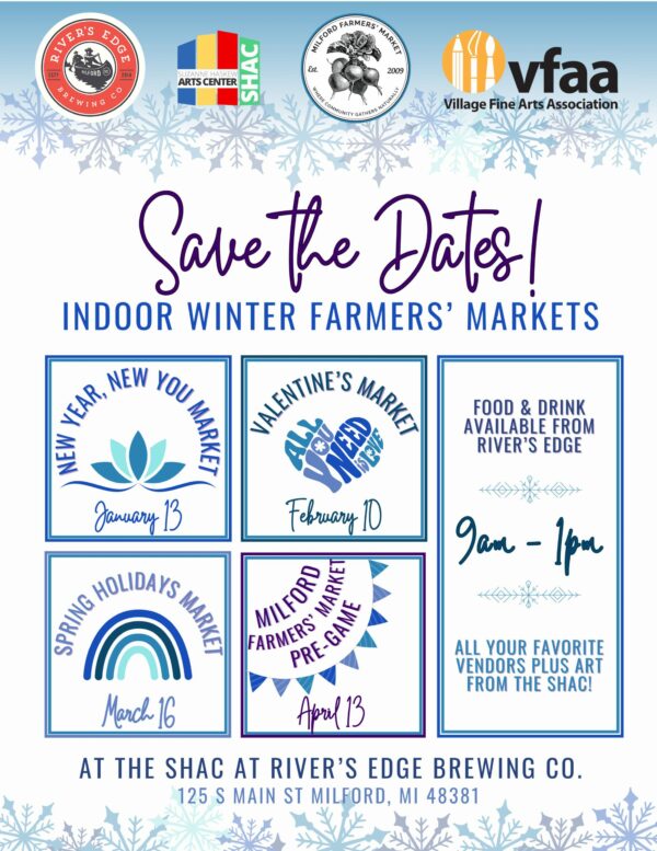 Flyer for the winter farmers' markets.