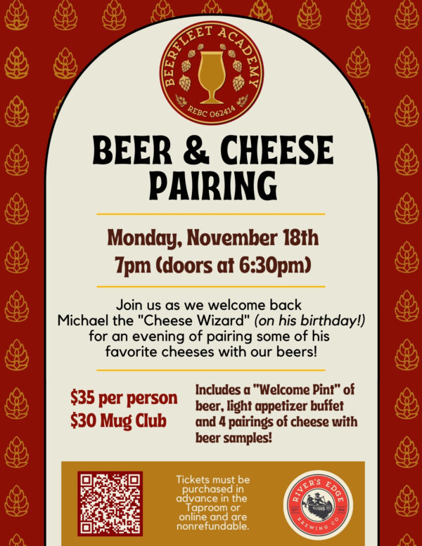 Beer & Cheese pairing on November 18th