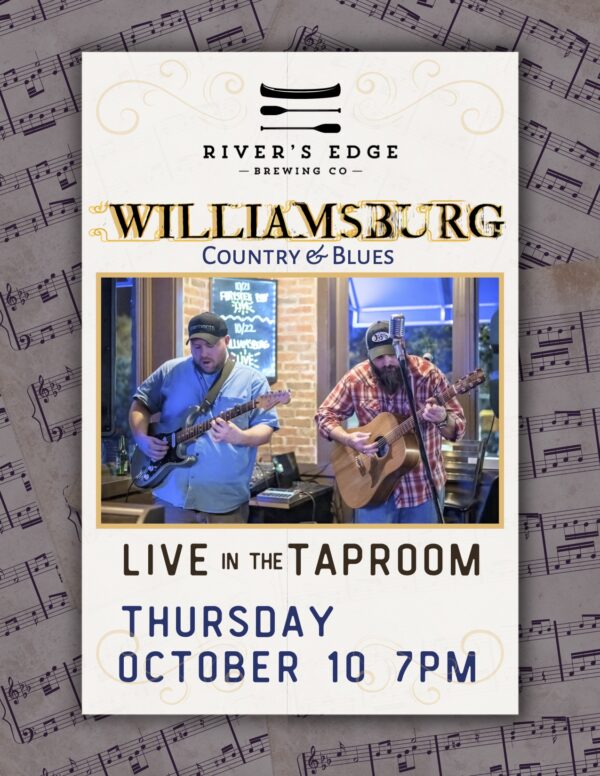 LIve music from Williamsburg on October 10th at 7pm