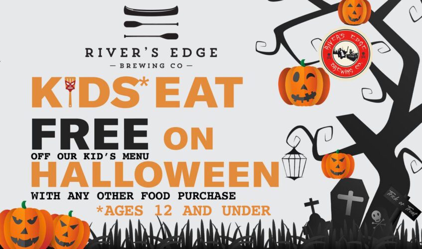 Kids eat free off our kid's menu on halloween with any other food purchase