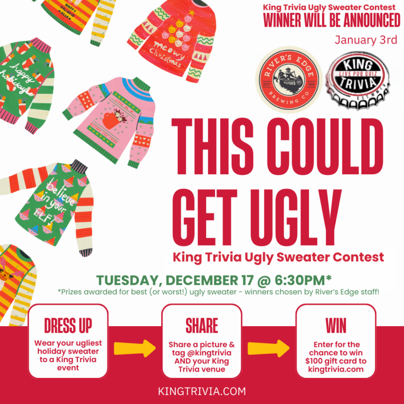 King Trivia ugly sweater contest