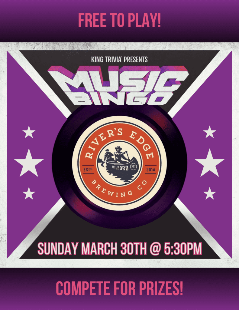 Music Bingo on March 30th